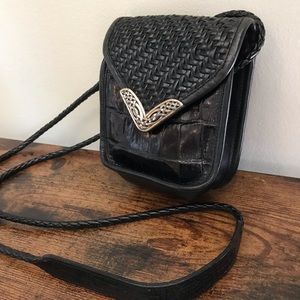 Brighton leather crossbody bag small black